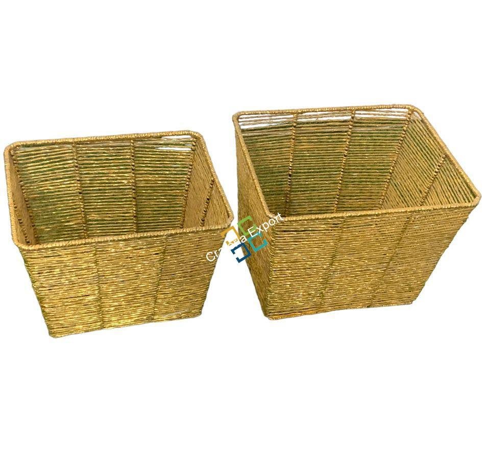 Decent Plastic Iron Rope Frame Basket For Kitchen/Laundry