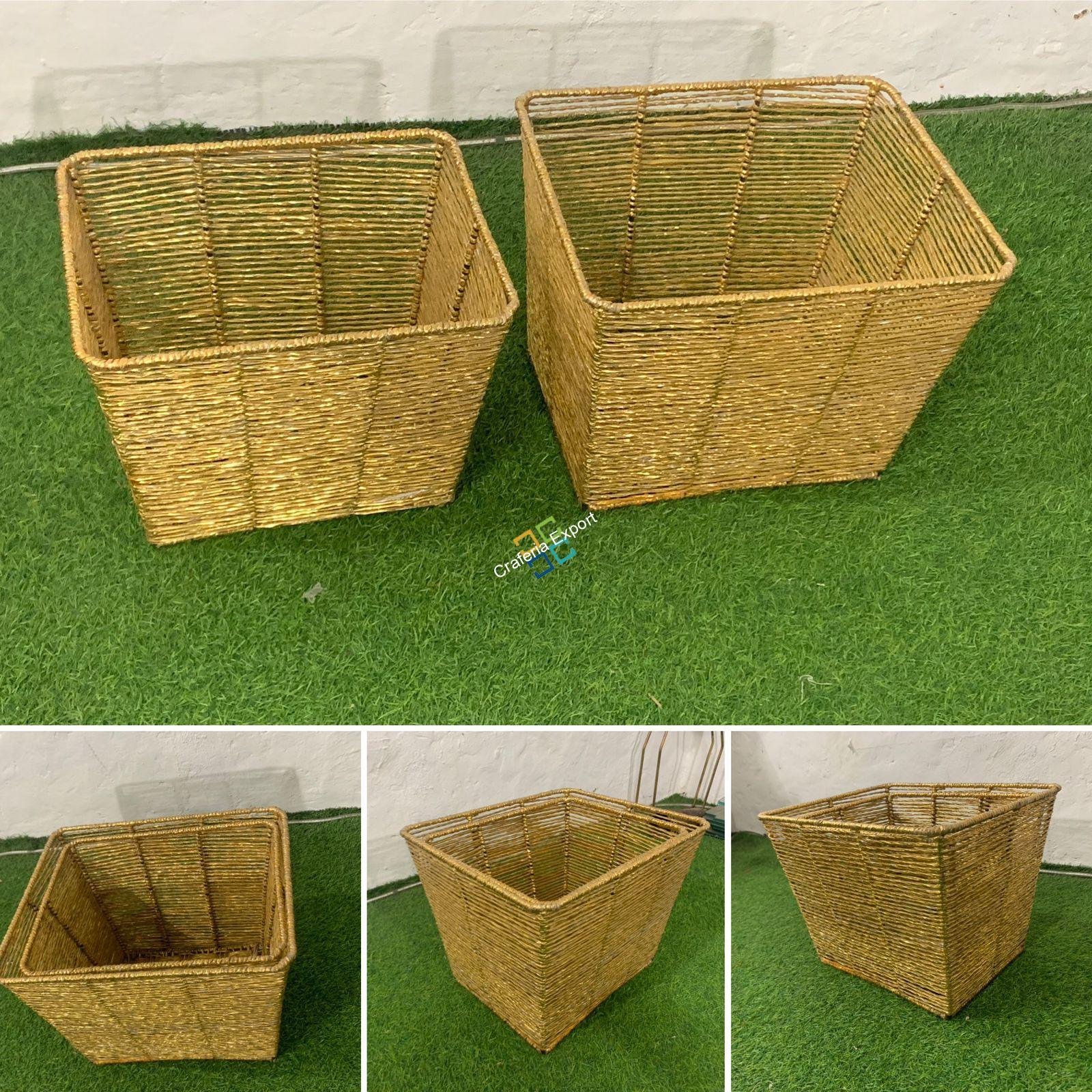 Decent Plastic Iron Rope Frame Basket For Kitchen/Laundry