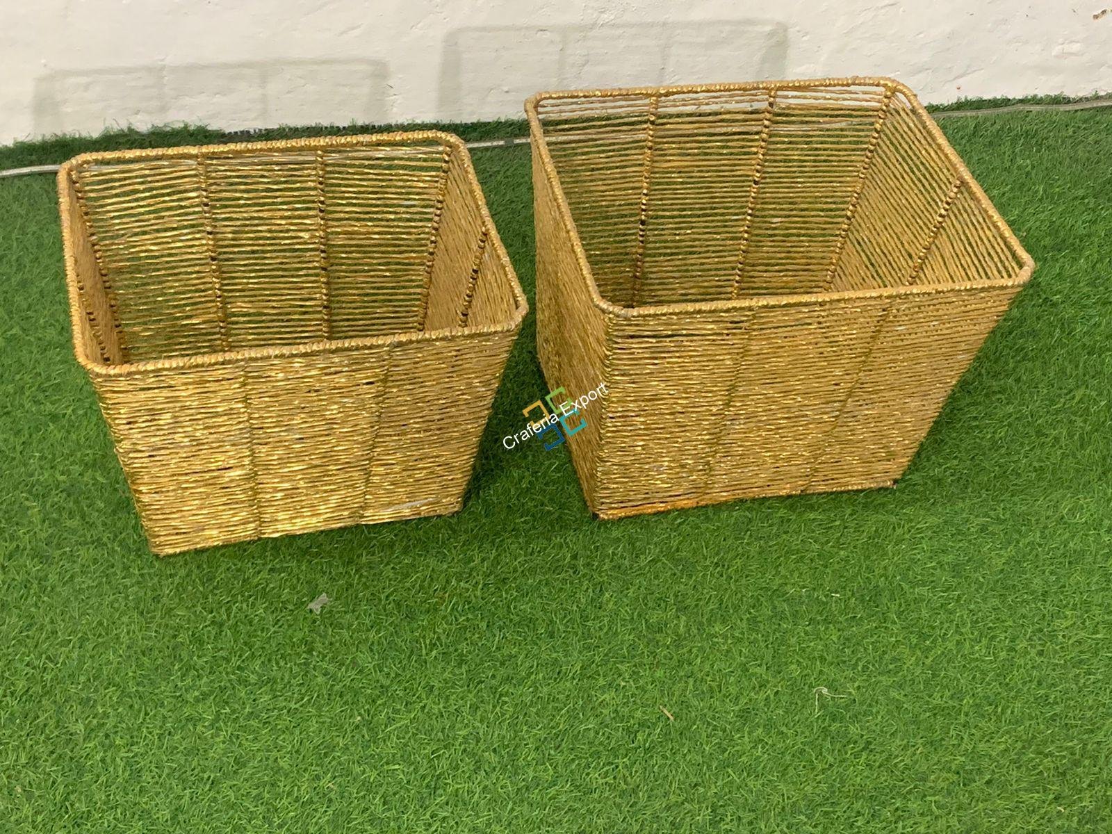 Decent Plastic Iron Rope Frame Basket For Kitchen/Laundry