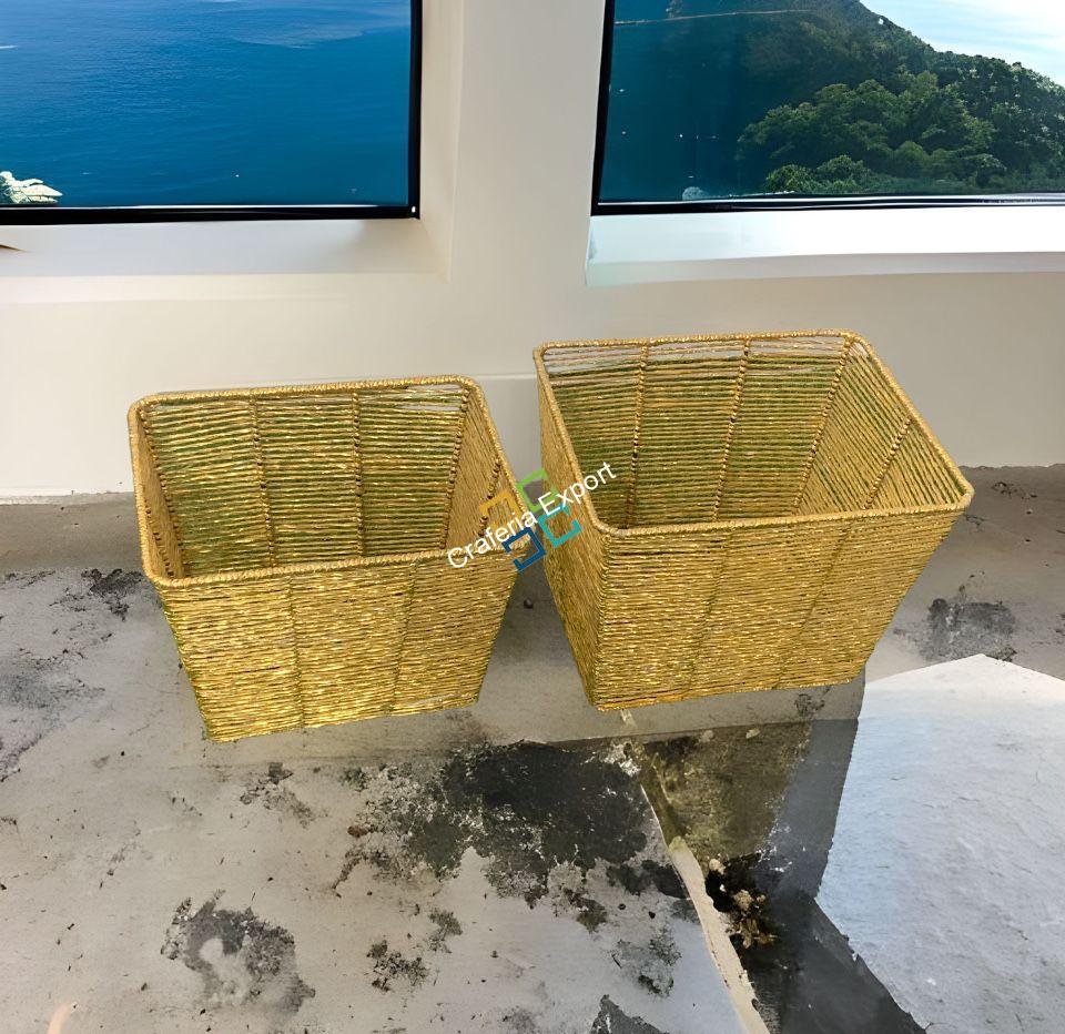 Decent Plastic Iron Rope Frame Basket For Kitchen/Laundry