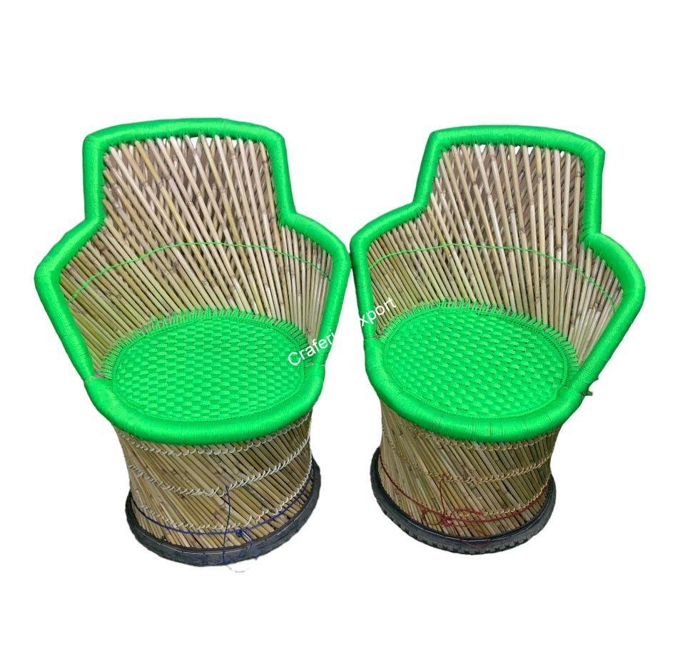 Bamboo chair with armrest in xl size for outdoor / balcony / garden