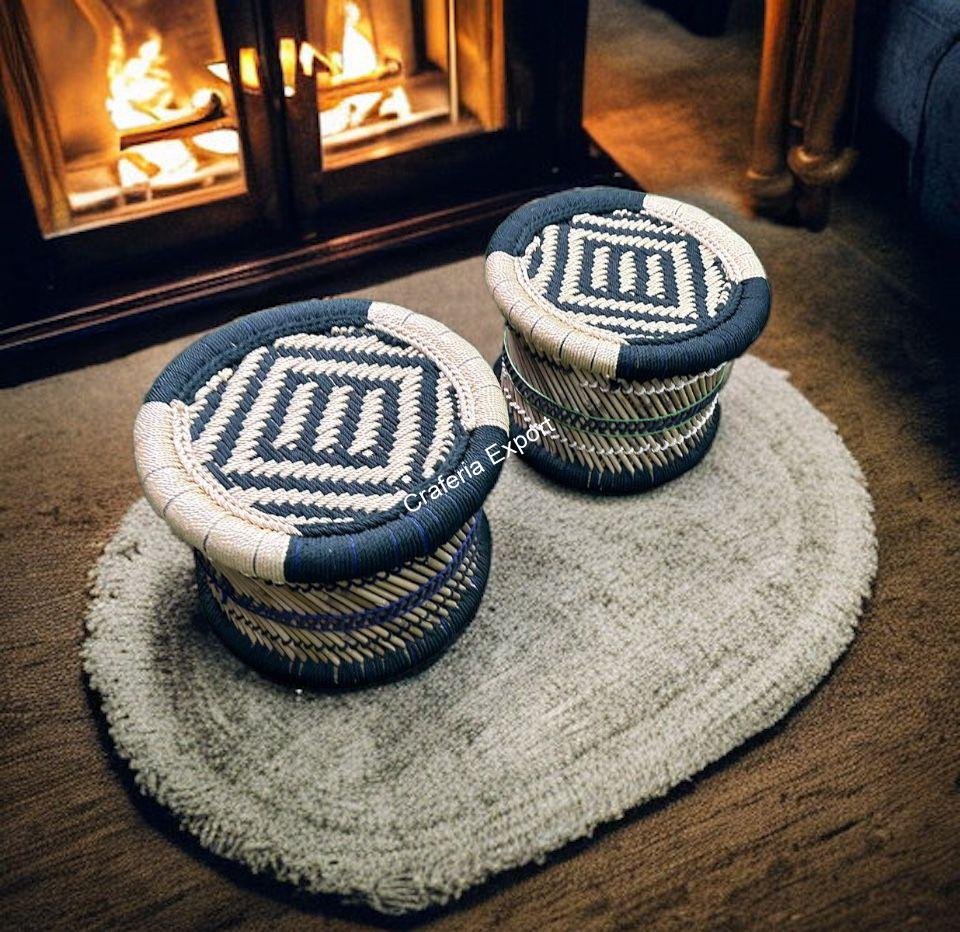 Handcrafted Bamboo Stool Indoor/Garden,Muddi/mudda