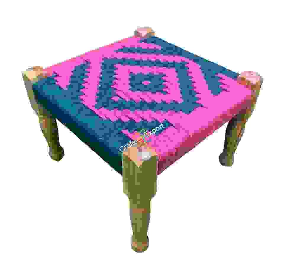 Modern design handwoven pidha small bench stool | wooden pidha stools