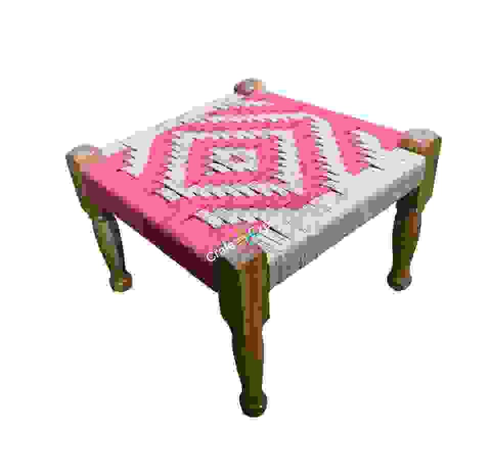 Modern design handwoven pidha small bench stool | wooden pidha stools