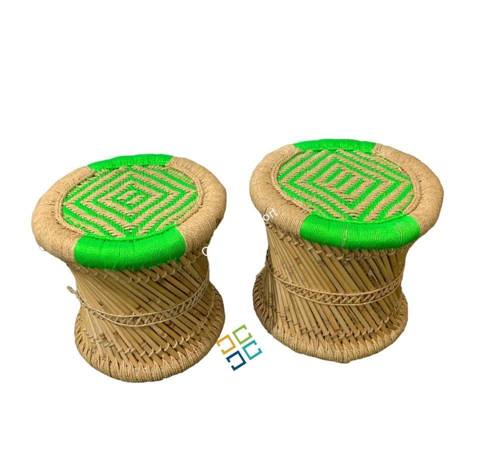 Eco-Friendly Natural Bamboo Cane Bar Stool Mudda stools