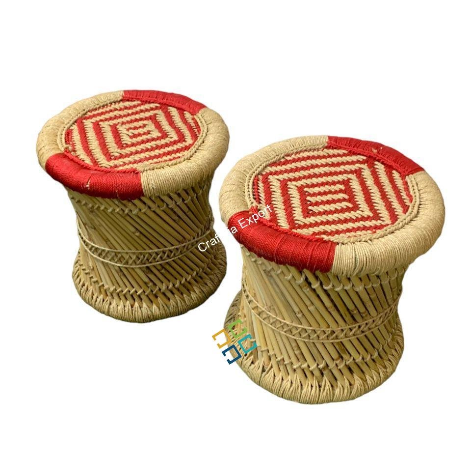 Eco-Friendly Natural Bamboo Cane Bar Stool Mudda stools