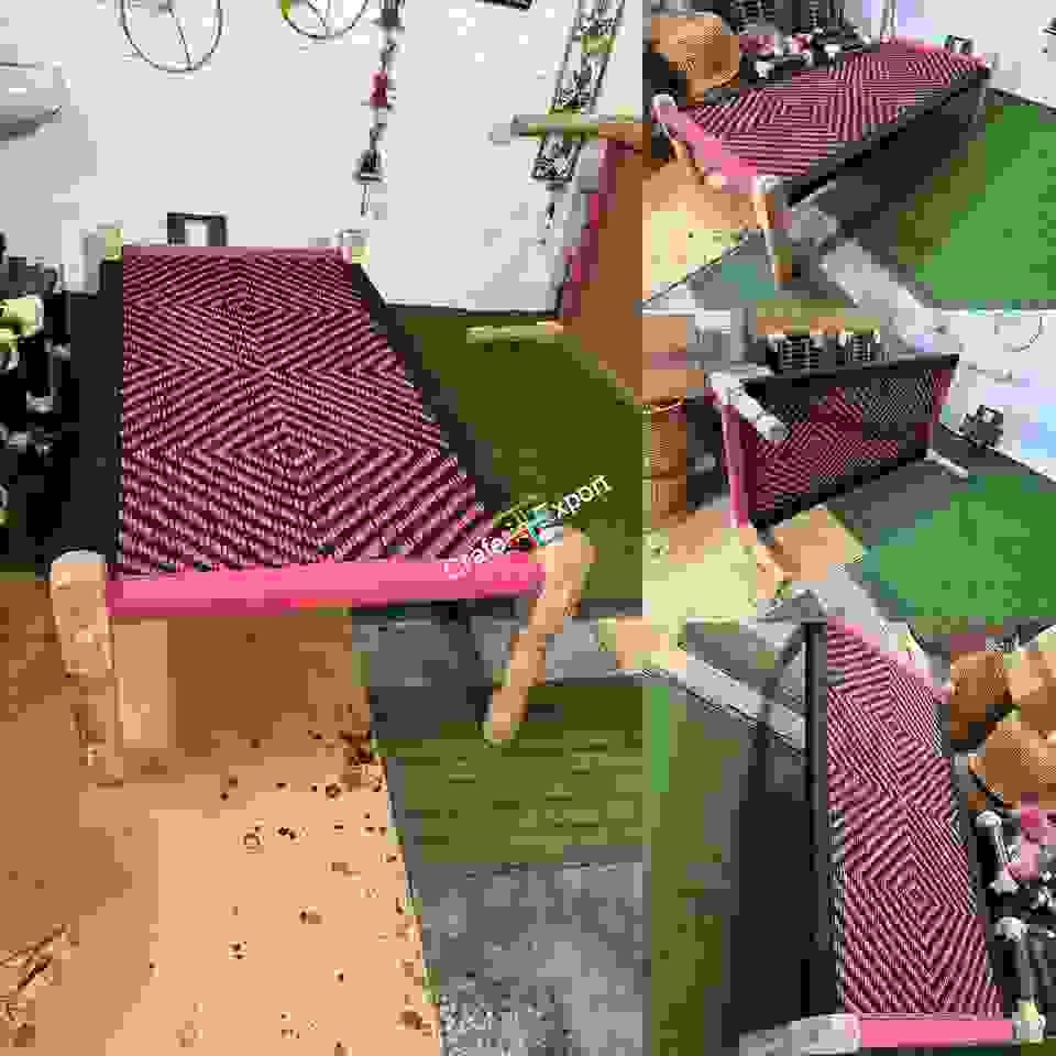 Wooden handmade charpai | Wood Handwoven Khatiya Multicolor Cot Indoor Outdoor Furniture