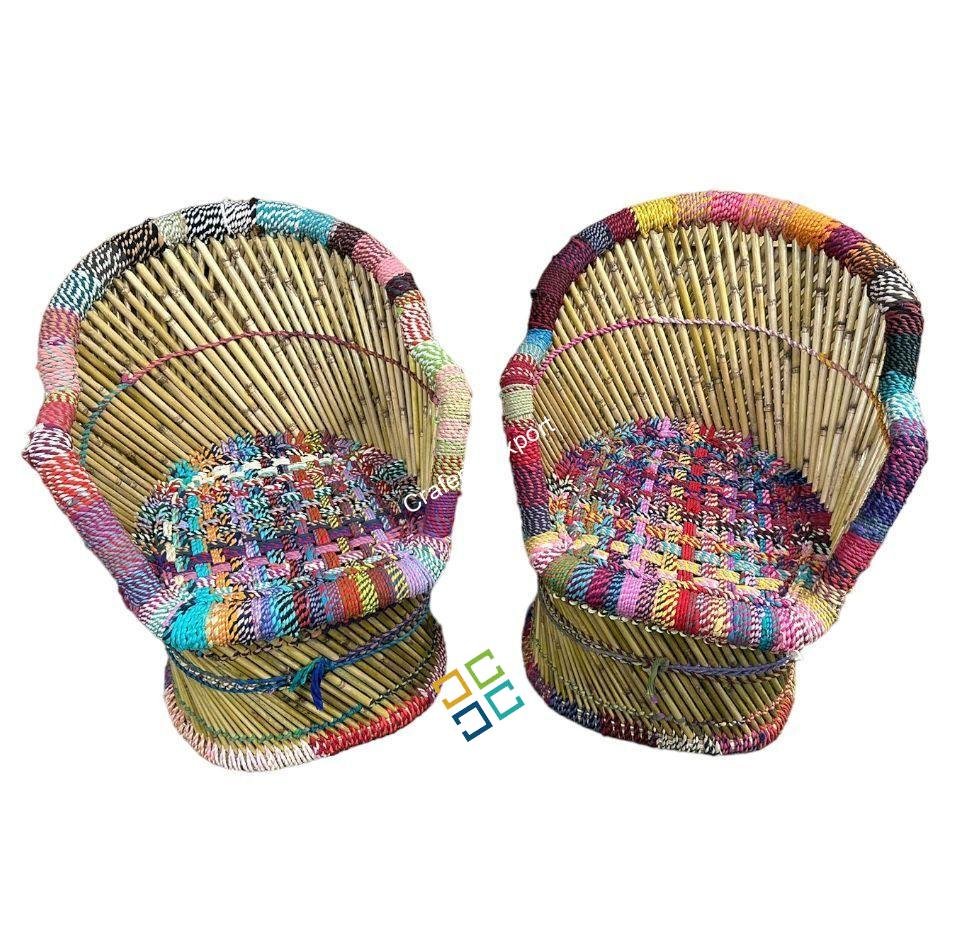 Bamboo natural multicolour armchairs mudda chair set of 2 for living room outdoor xl size