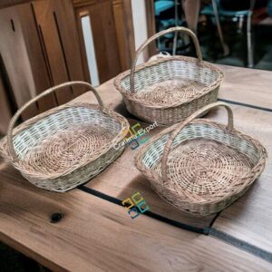 Square Shaped Design wicker willow kashmir baskets for gifts, pooja, fruits basket /Multipurpose cane bamboo baskets