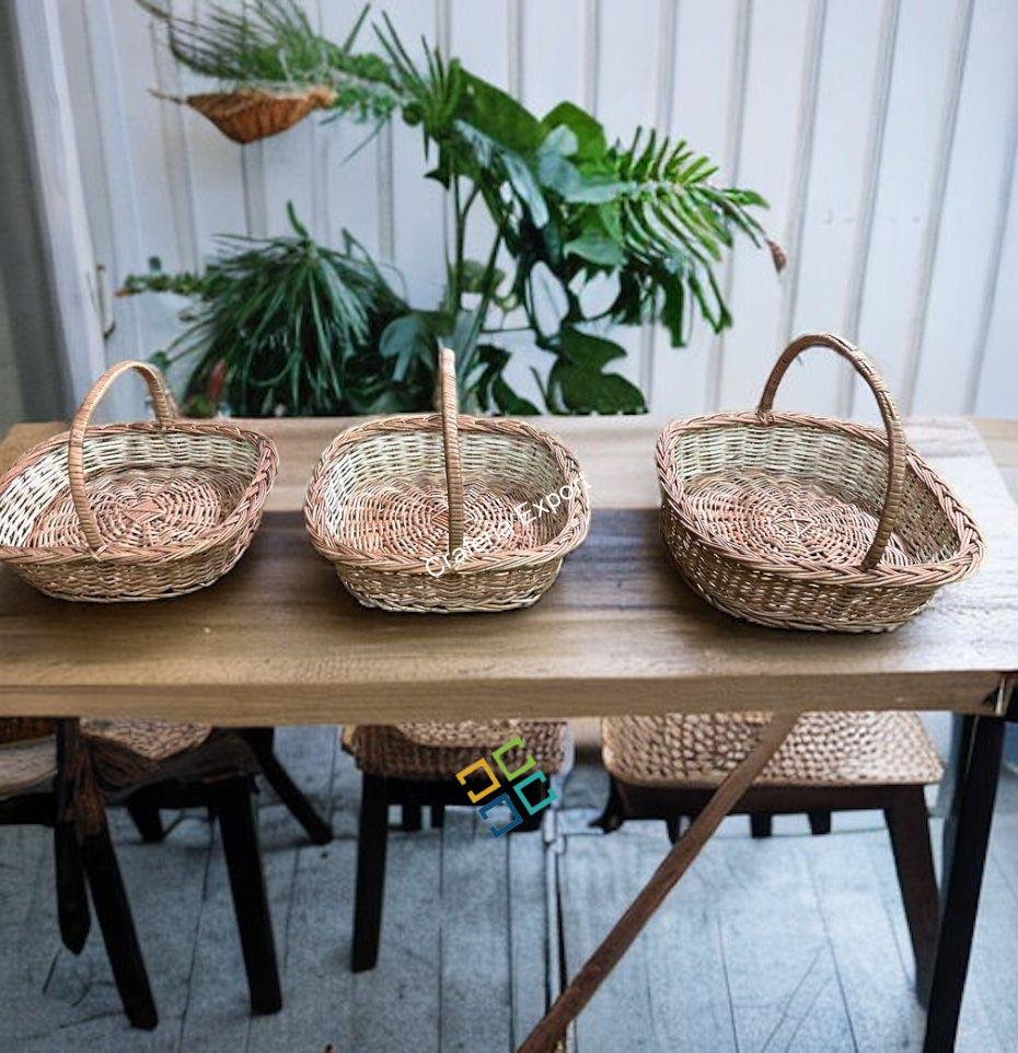 Square Shaped Design wicker willow kashmir baskets for gifts, pooja, fruits basket /Multipurpose cane bamboo baskets