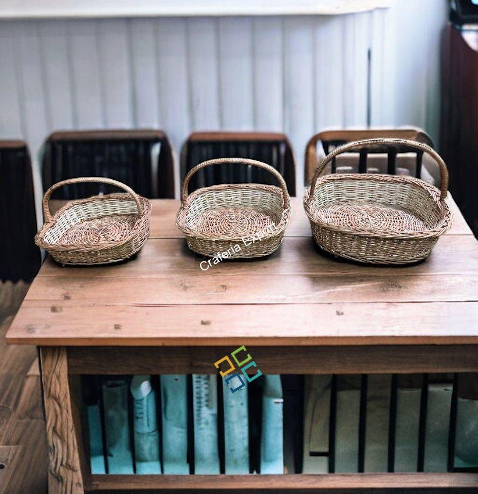 Square Shaped Design wicker willow kashmir baskets for gifts, pooja, fruits basket /Multipurpose cane bamboo baskets