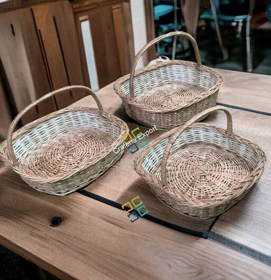 Square Shaped Design wicker willow kashmir baskets for gifts, pooja, fruits basket /Multipurpose cane bamboo baskets