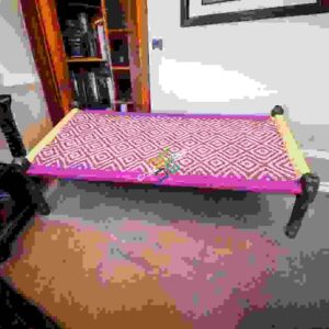 Sheesham Rope Charpai /Wooden khaat |  Khatiya(cot) with Removable legs for garden, living room, farm house- 6x3foot