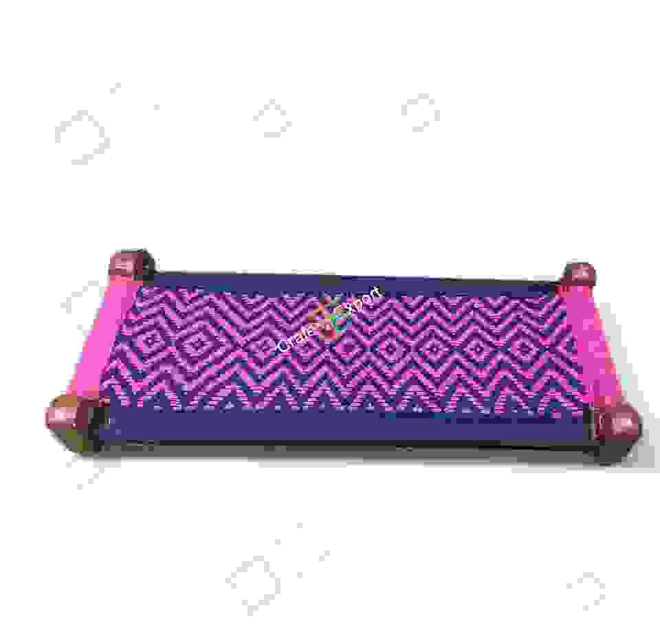 Handwoven Bench Cotton Rope Sheesham Wood Seating Bench For Living Room