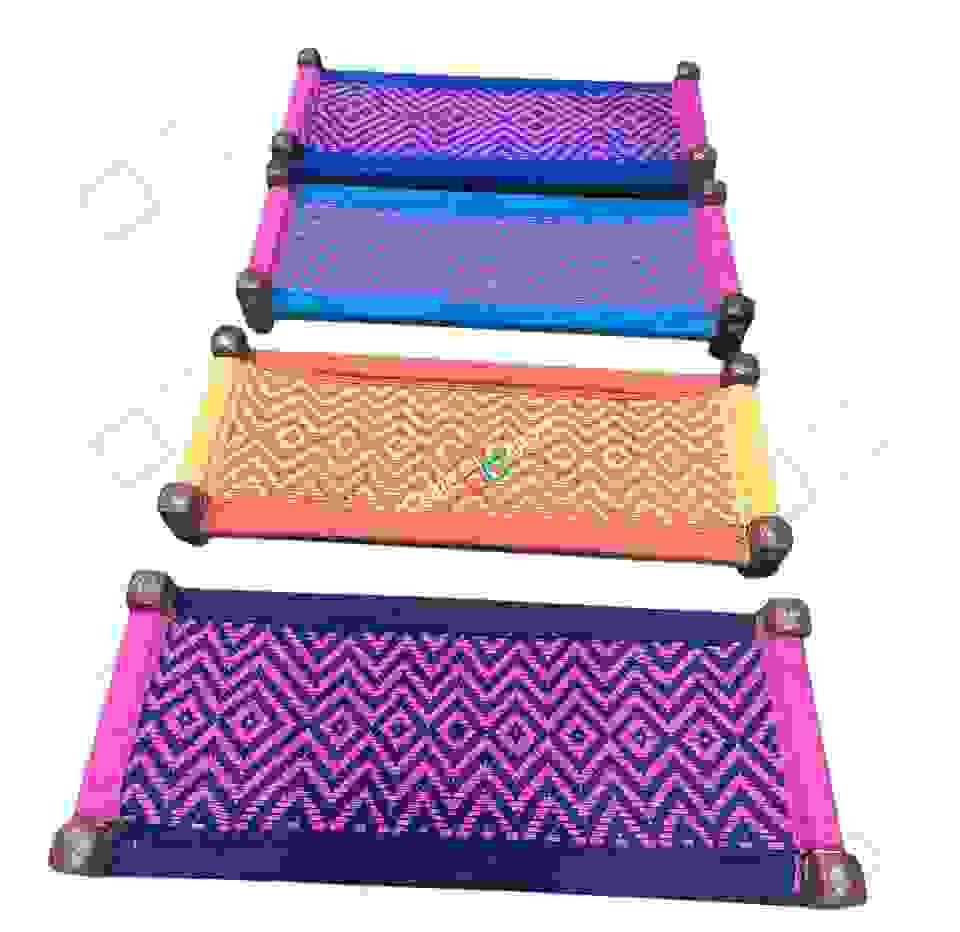 Handwoven Bench Cotton Rope Sheesham Wood Seating Bench For Living Room