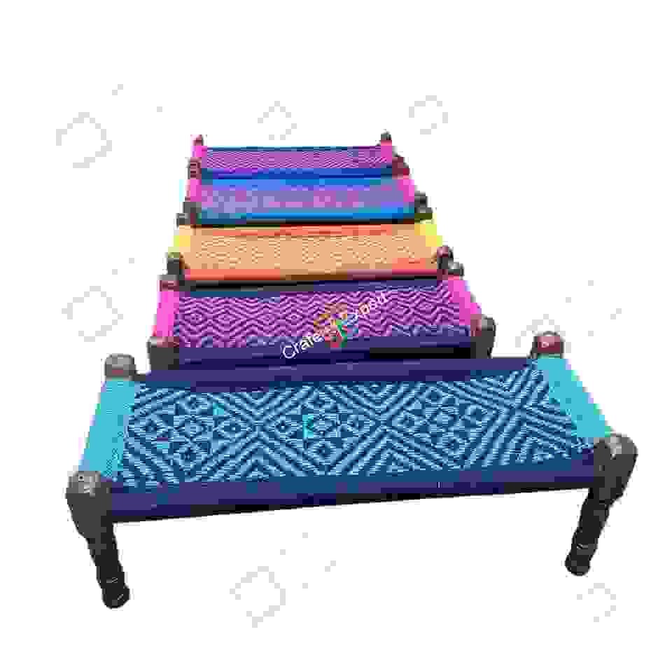 Handwoven Bench Cotton Rope Sheesham Wood Seating Bench For Living Room
