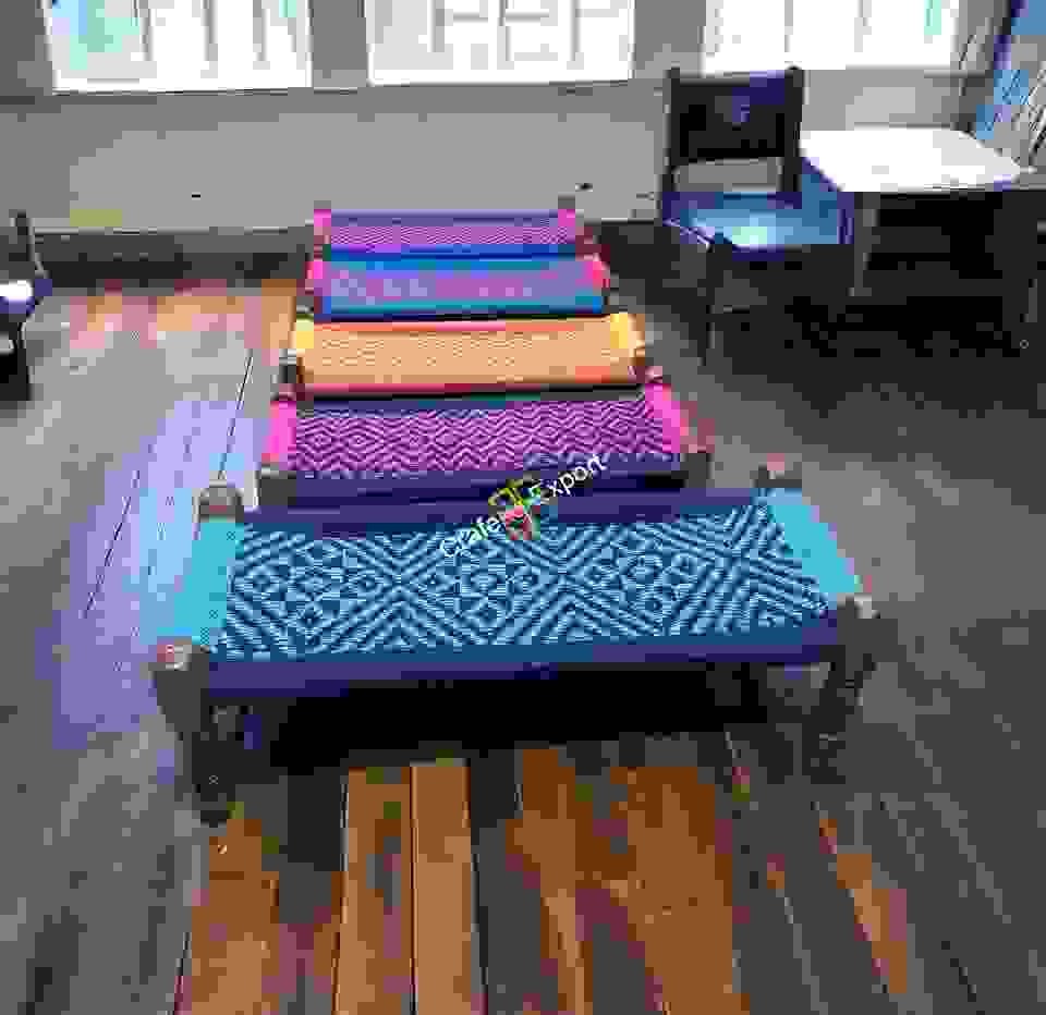 Handwoven Bench Cotton Rope Sheesham Wood Seating Bench For Living Room