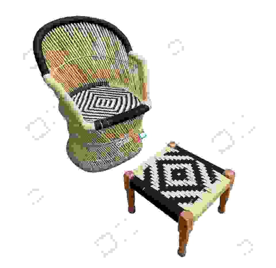 Bamboo Three Seater Sofa With Two Chairs And Wooden Pidha Furniture Set for Outdoor indoor