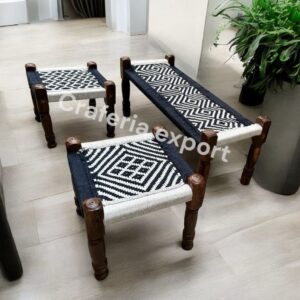 Wooden Bench Pidha / Stools Set for indoor outdoor furniture | Balcony Garden Set