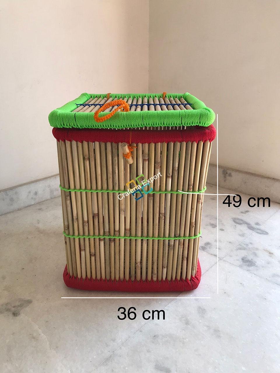 Bamboo Laundary / Hamper Basket for Home Useful-(Medium Size)