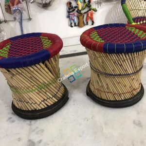 Handcrafted Mudha Stools Outdoor/Indoor(set of 2) Large Size