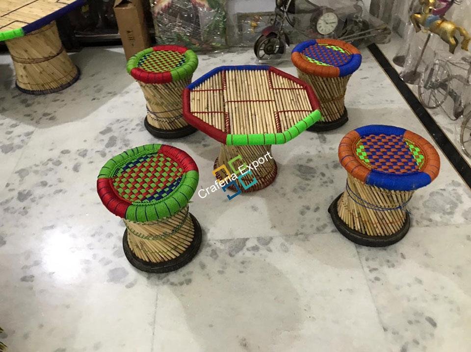 Handcrafted large Mudha Stools for sitting Indoor/Outdoors Set Of 5