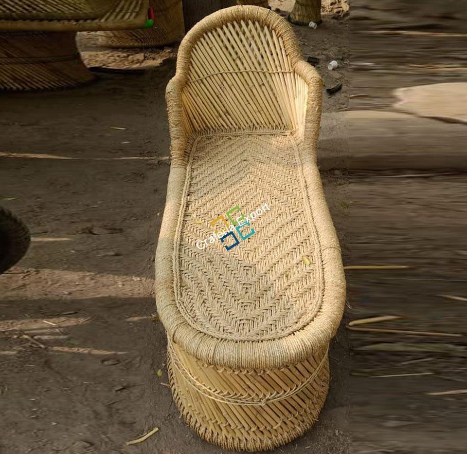 Handcrafted Bamboo Long Mudha Chair For Indoor/Outdoor (Standard Size)