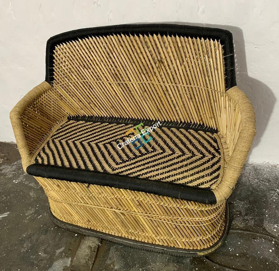 Bamboo 3 Seater Handicraft Chair for Home, Living Room, Indoor Outdoor Wooden Furniture Ascents | Mudha