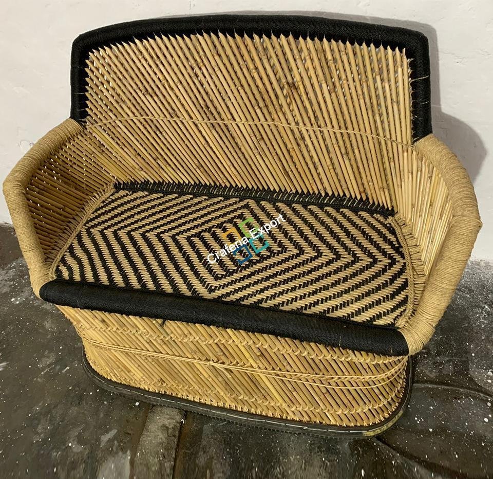 Bamboo 3 Seater Handicraft Chair for Home, Living Room, Indoor Outdoor Wooden Furniture Ascents | Mudha