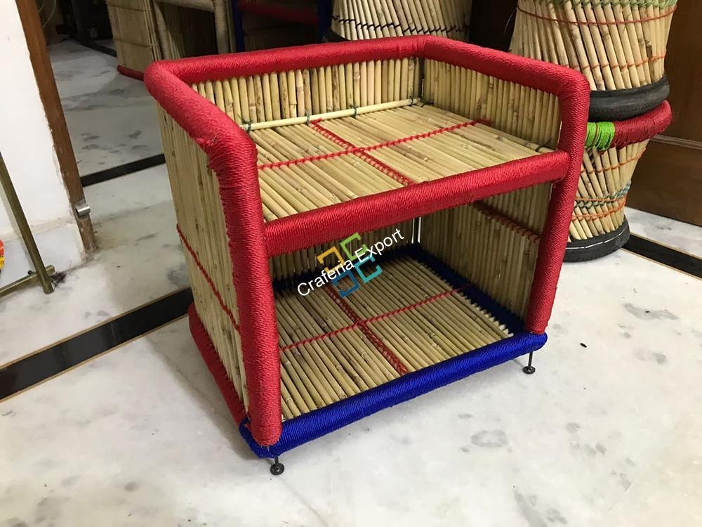 Bamboo Sarkanda Small Rack with 2 shelf