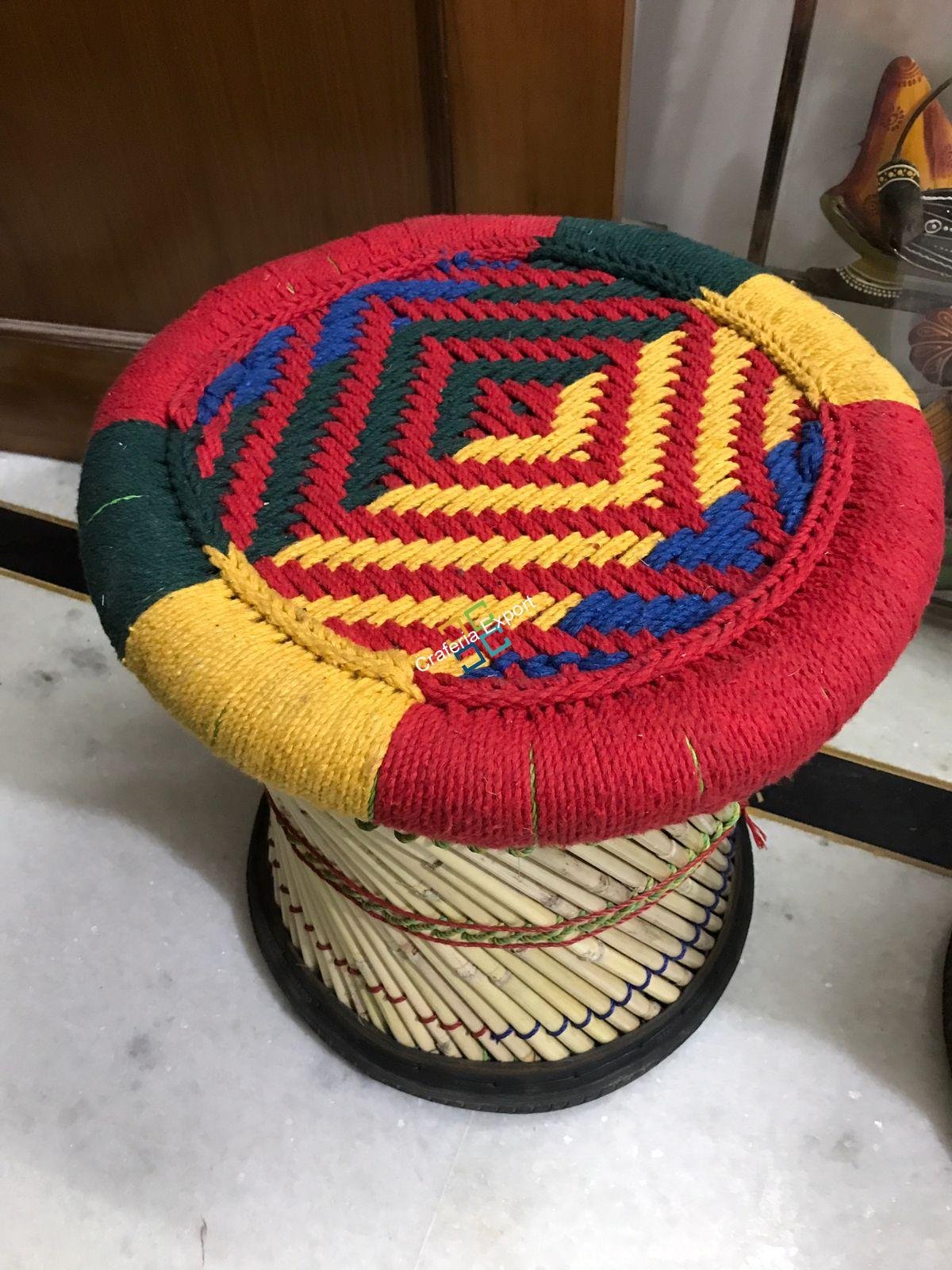 Traditional Colourful Mudha for Indoor/Outdoor Sitting- Extra Large Size