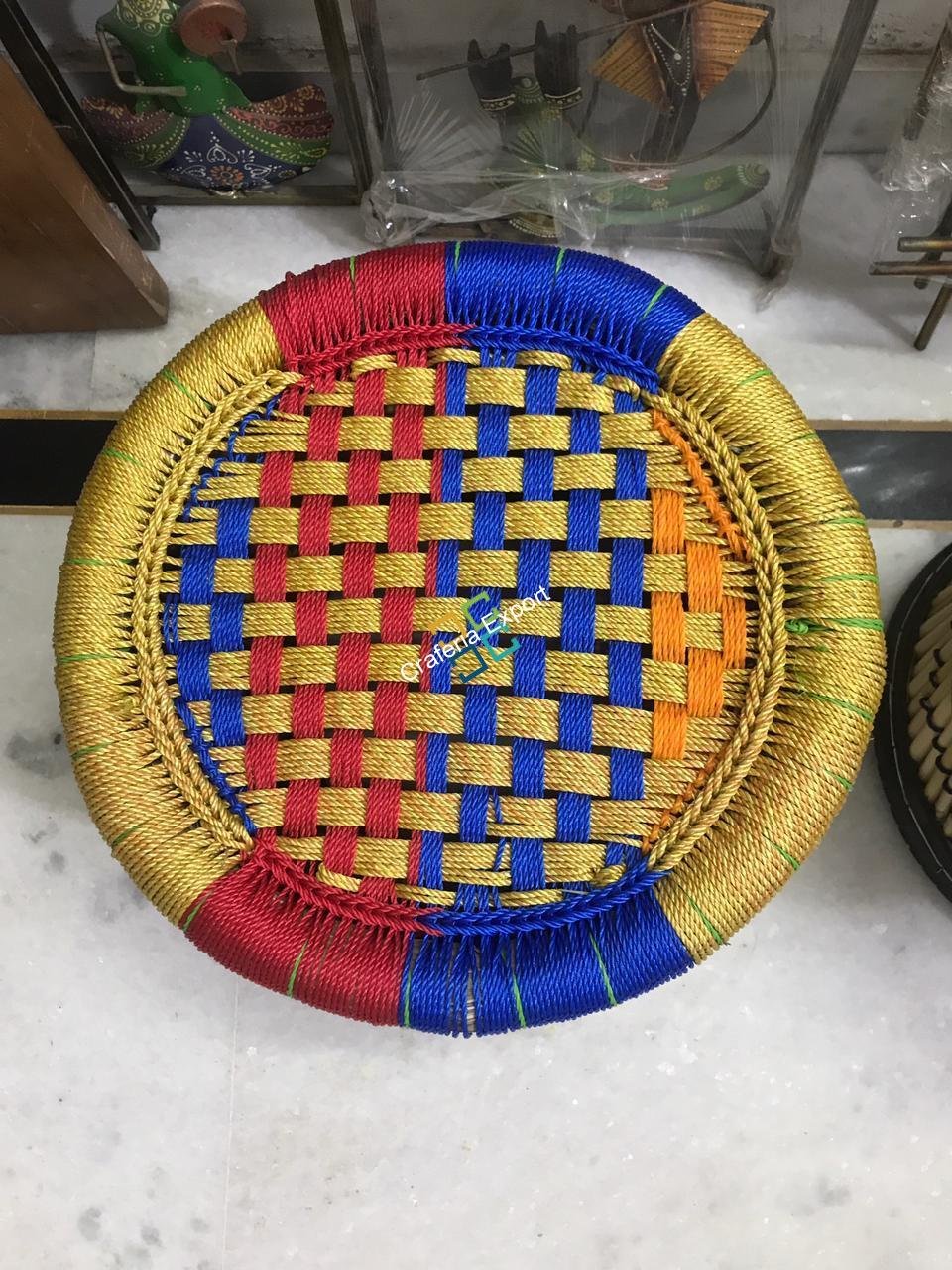 Pure Handmade Bamboo Mudda Stool Garden Patio for Indoor/Outdoor