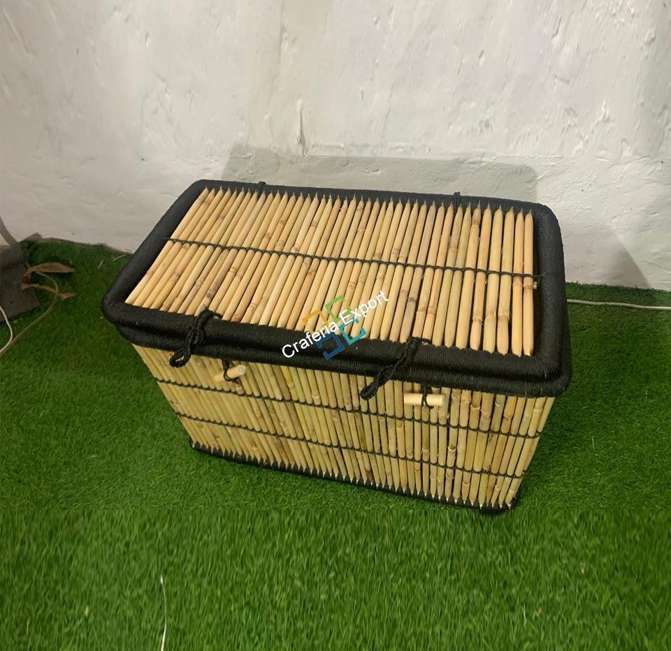 Modern Bamboo Decorative Storage Trunk for Home Hotel |Laundry Basket Multi Purpose |Storage Box