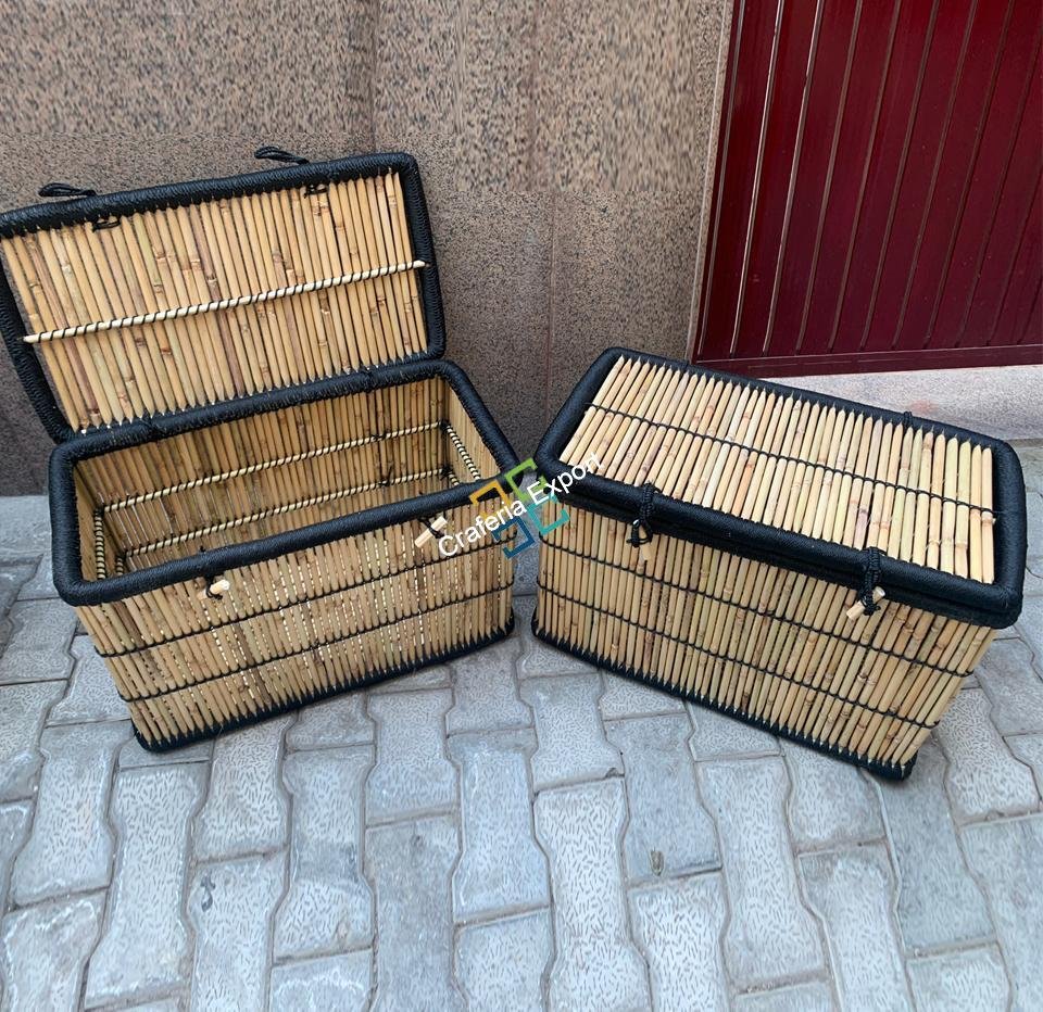 Modern Bamboo Decorative Storage Trunk for Home Hotel |Laundry Basket Multi Purpose |Storage Box
