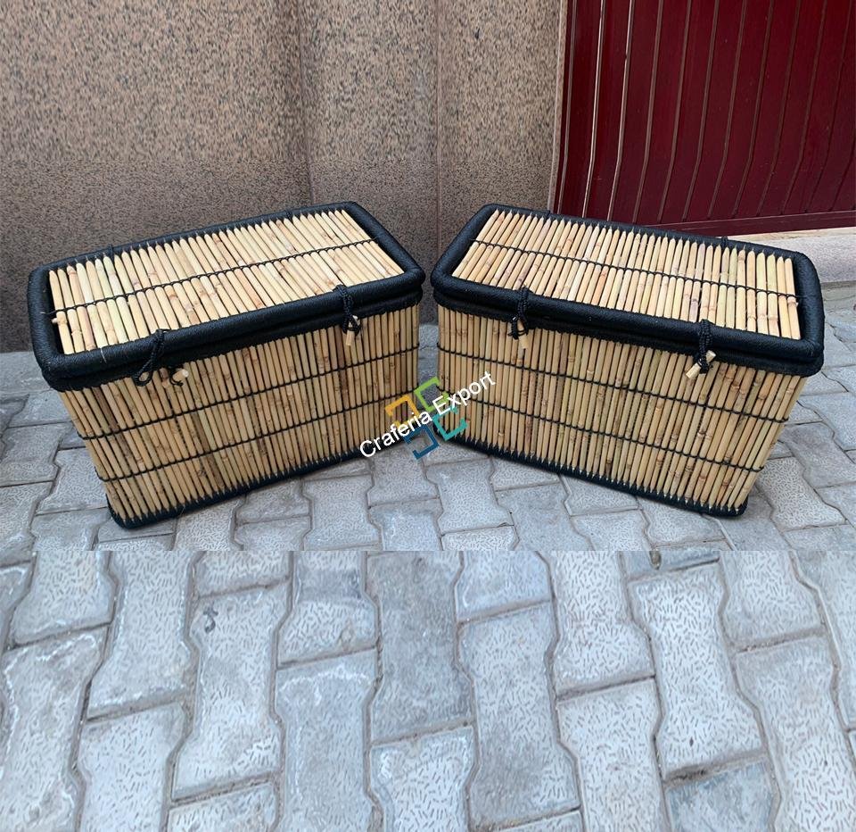 Modern Bamboo Decorative Storage Trunk for Home Hotel |Laundry Basket Multi Purpose |Storage Box