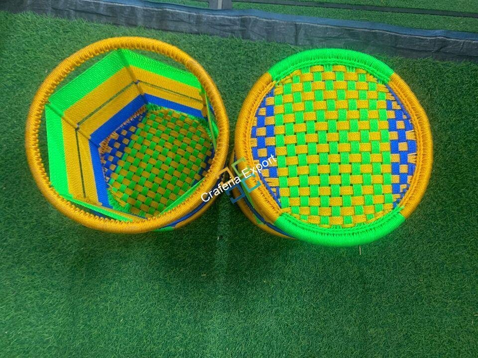 Round Stool Iron Frame Rope Wicker handwoven with traditional style