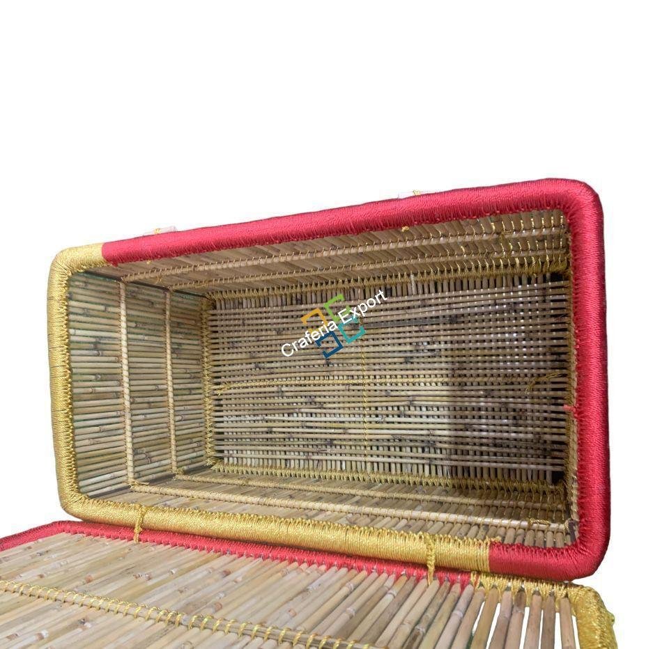 Handcrafted Bamboo Cane Laundry Storage Basket