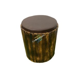 Round Wooden Storage Stool Coffee Ottomans for Home, Cafe, Balcony, Resort| Bedside Furniture