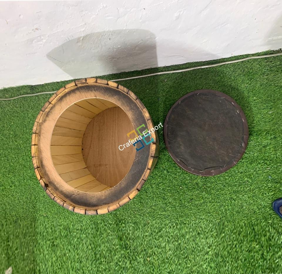 Round Wooden Storage Stool Coffee Ottomans for Home, Cafe, Balcony, Resort| Bedside Furniture