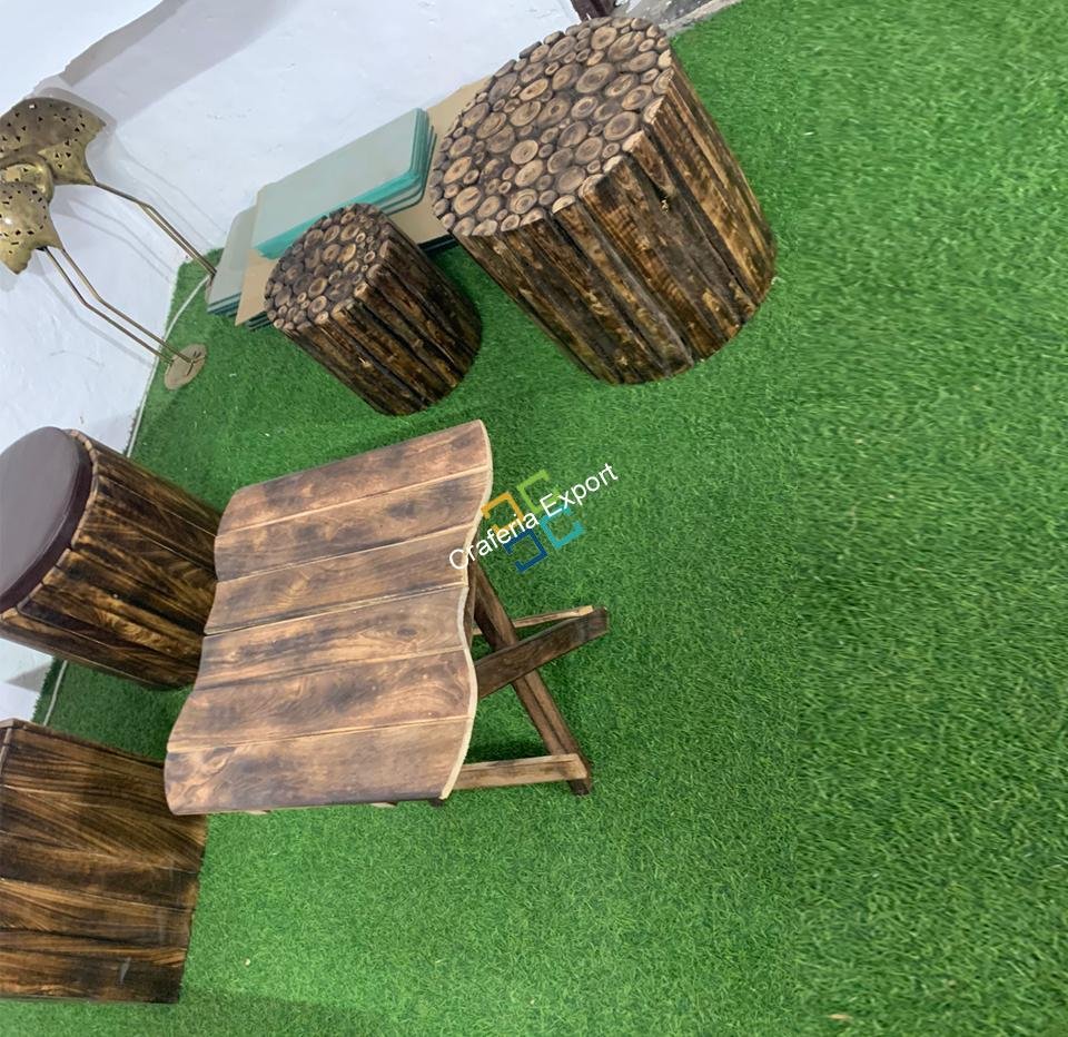 Natural Wood Coffee Table Stools furniture set | Home Luxury Ascents