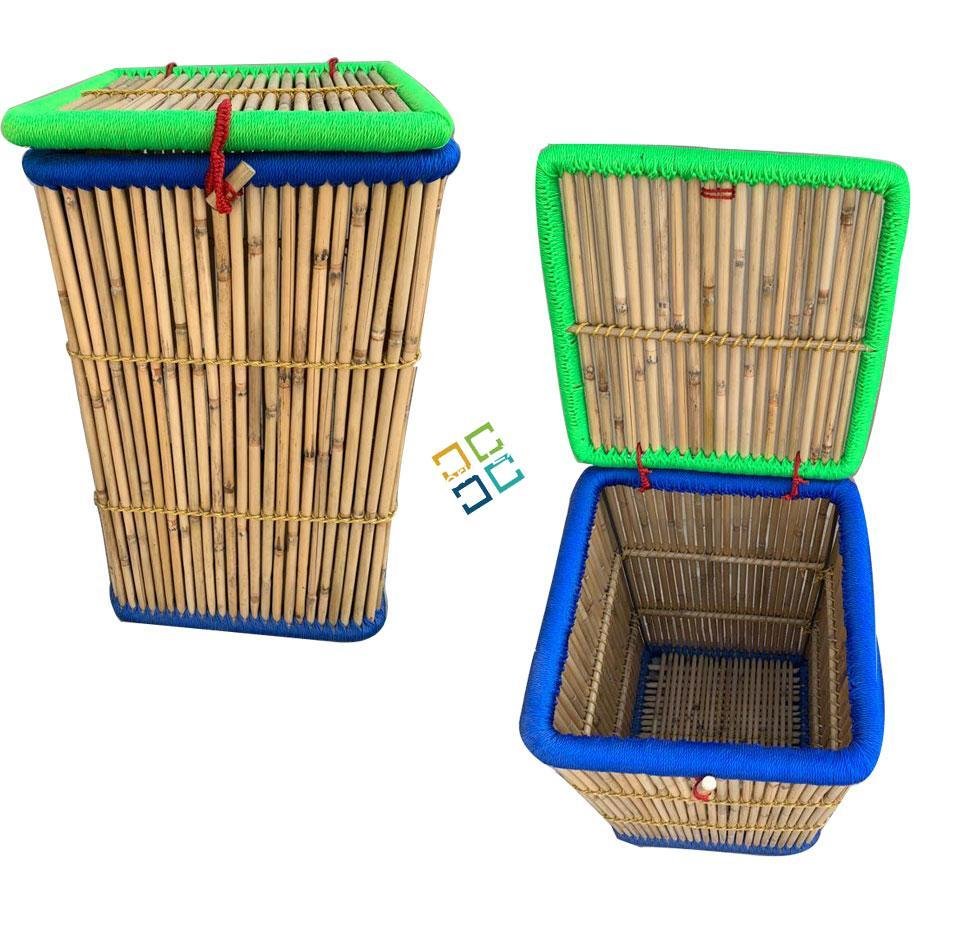 Bamboo Laundry Stool/Storage Basket (Large Size)