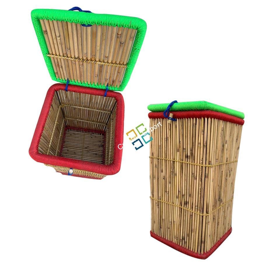 Bamboo Laundry Stool/Storage Basket (Large Size)