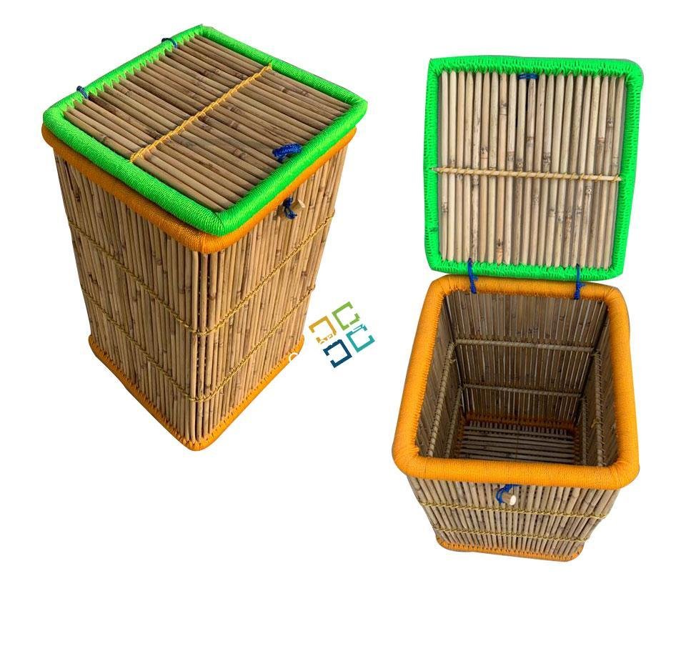Bamboo Laundry Stool/Storage Basket (Large Size)