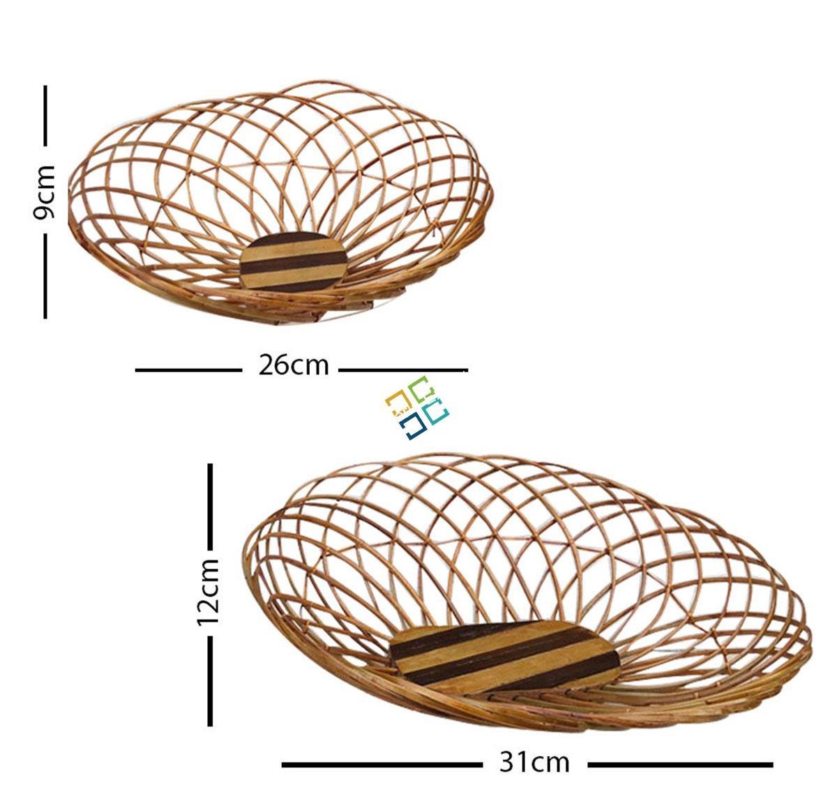 Cane Decorative Hamper Basket/ Fruit Basket For Home, Hotel and Restaurant Decor/Gift Item