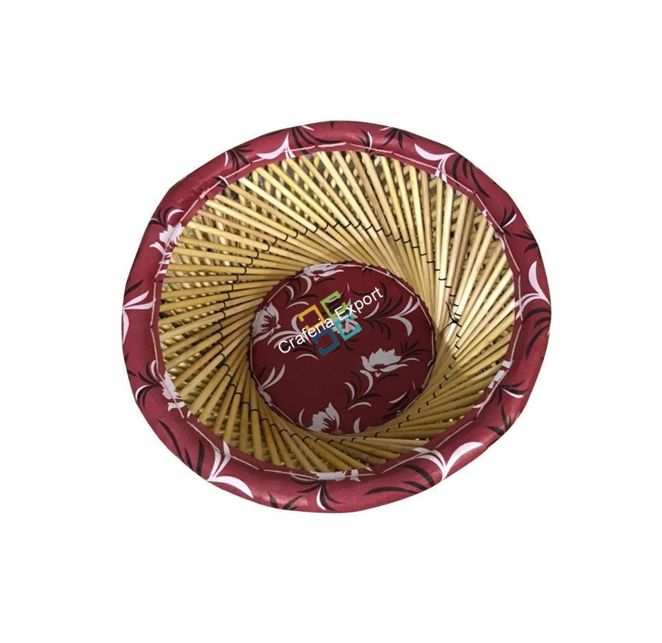 Mini Basket handmade with bamboo stick for decor-maroon