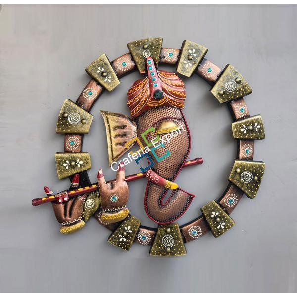 Amazing traditional Ganesha flute wall hanging  for wall decor-Without LED