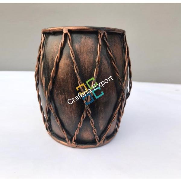 Metal Dholak/Drum pen holder stand/Desk Organizer