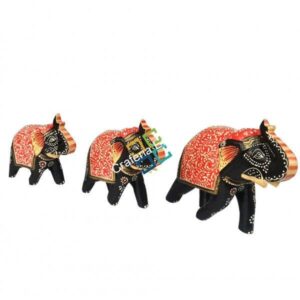 Handcrafted Art work Showpiece Elephant for  home decor/Gifts ( pair of 3)