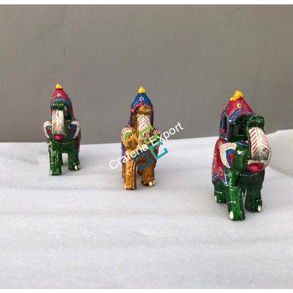 Elephant Paper Mache Decorative Showpiece for Home Decor/Gift  (Set of 3)
