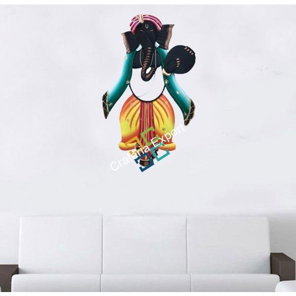 Wall mounted ganesha with musical instrument showpiece for interior Decor